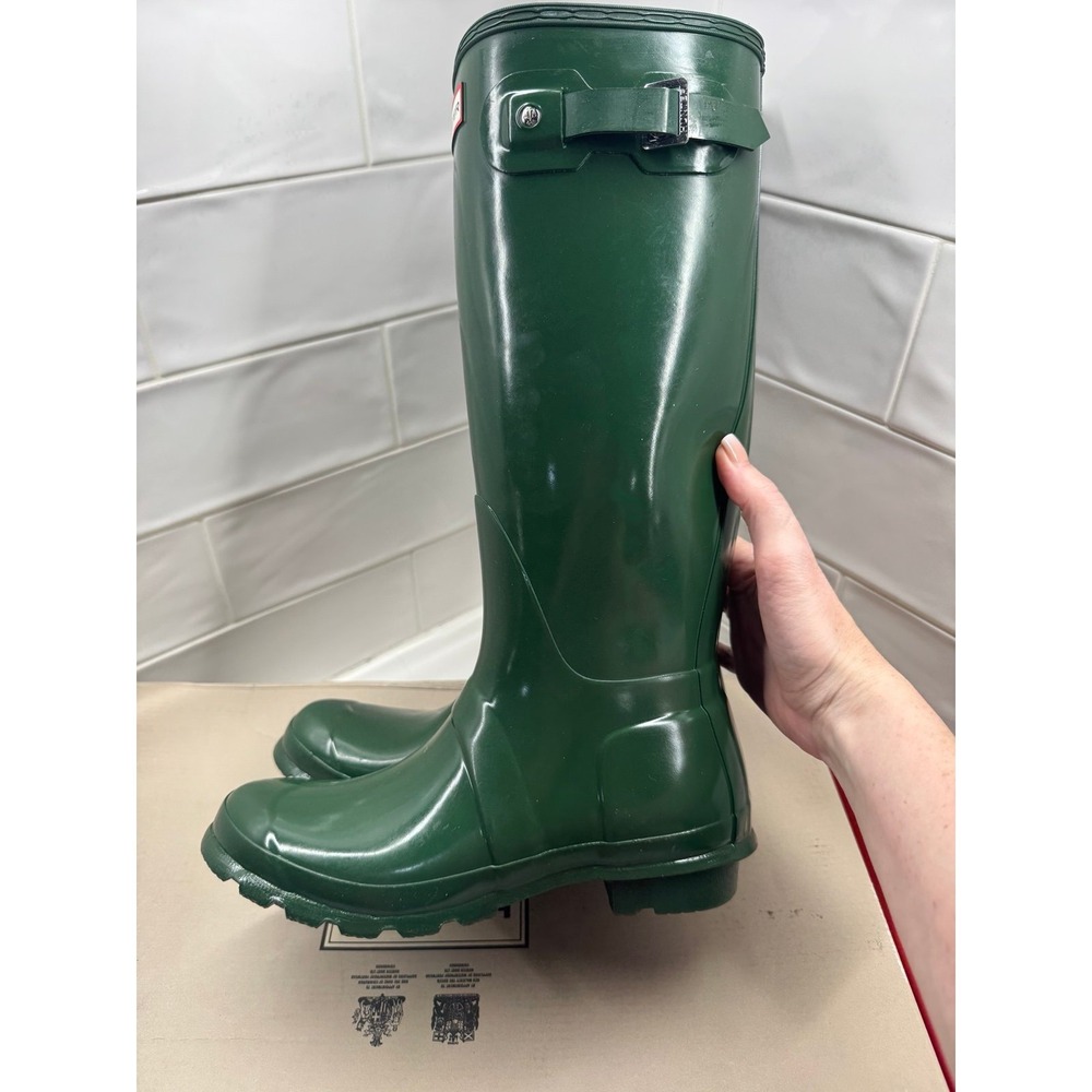 Women's Original Tall Gloss Rain Boots SIZE 7 HUNTER - Picture 3 of 6